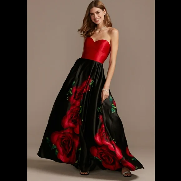 Blondie Nites Dresses Blondie Nites Laceup Back Floral Ball Gown Size 3 Poshmark